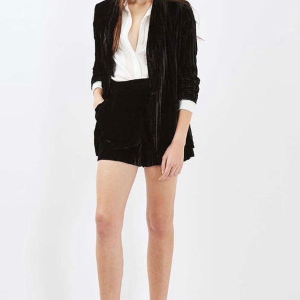 TopShop Velvet Blazer with Buttons
